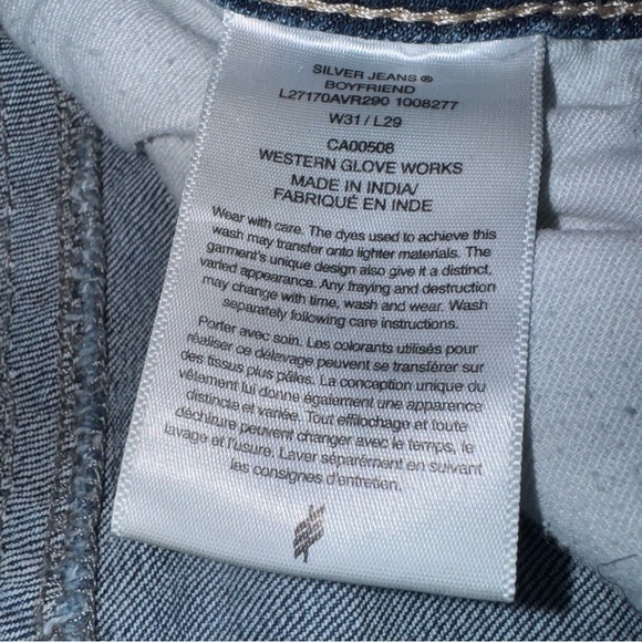 Silver Womens 31X29 Blue Boyfriend Faded Low-Medium Rise Denim Jeans - Picture 6 of 7